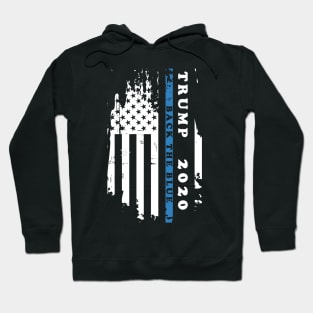 Vintage American Flag  Back the Blue Vote Trump President 2020 Hoodie